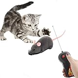 LHKJ Katzenspielzeug Elektrisch,Drahtlose Interaktives Katzenspielzeug Langlebig, Bewegliches Mausspielzeug Mit Fernbedienung, Klein Plüschmaus für Katze Hund Kind Grau