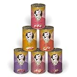 KITTY Cat Paté Mix 3, 6 x 400 g, Nassfutter für Katzen im Probierpaket, getreidefreies Katzenfutter mit Taurin, Lachsöl und Grünlippmuschel, Alleinfuttermittel mit hohem Fleischanteil, Made in Germany