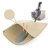 Ycozy Katzenklo Matte 60 x 40cm EVA Katzenstreu Matte für Toilette Unterleger Waben Katzenklo Vorleger Wasserdichte Leicht zu Reinigen