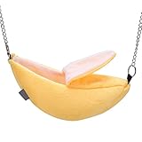 Fdit Banane Hamster Bett Hängematte Hängen Etagenbett Haus Kleintier Haustier Haus Spielzeug Schlaf Nest für Kleintier Haustier(gelb)