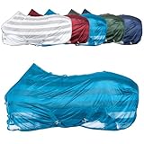RL24 - Fliegendecke für Pferde Basicline | effektiver Schutz vor Insekten | Ekzemerdecke mit Verstellbarer Kreuzbegurtung | atmungsaktiv & strapazierfähig | Pferdedecke in Petrol | 145cm