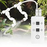 Beregnungsanlage Terrarium, Reptilien Benebelungssystem mit Timer und Sprühdüsen 360 ° Verstellbare, Luftbefeuchter Terrarium Nebelsystem für Regenwald Terrarien, Amphibien, Reptilien, Pflanzen