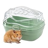 Ferplast Transportbox für Hamster und andere kleine Nagetiere Aladino Small Reisekäfig für Hamster, widerstandsfähiger Kunststoff, komfortabler Griff, sicherer Verschluss, 20 x 16 x 13,5 cm, grün