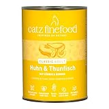 catz finefood N° 25 Huhn & Thunfisch Feinkost Katzenfutter nass, verfeinert mit Kürbis & Hagebutte, 6 x 400g Dosen