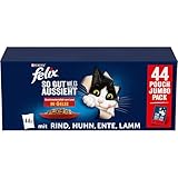 Felix So gut wie es aussieht Geschmacksvielfalt vom Land in Gelee Katzennassfutter, 44er Pack (44 x 85g)