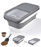 Zawaer Hundefutter Aufbewahrung, Pet Food Container 5kg, Dog Food Container, Trockenfutter BehäLter, Hundefutterbox, Futterbehälter für Haustiere Faltbar mit Deckel Löffel Messbecher.