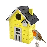 Seaside No.64 - Vogelhaus/Nistkasten für kleine Singvögel wie Meisen, Sperling und Fink - Indoor als Dekoration & Outdoor als Nistplatz in vielen verschiedenen Farbkombis (gelb)