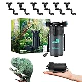 Mocoli Reptilien Luftbefeuchter, Beregnungsanlage Terrarium mit 6 SprüHdüsen 360° Verstellbar Luftbefeuchter Terrarium Ohne Timer Reptilien ZerstäUber für Terrarien Amphibie Npflanzen