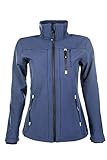 HKM 5273 Softshelljacke Sport, Damen Mädchen Jacke Regenjacke Kapuze, Blau (Dunkelblau), 176