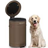 PAWZIDEA Hundekot Eimer Geruchsdicht für Draußen, 12 Liter Luftdichter Hundekot Mülleimer Garten, Treteimer Katzenstreu Entsorgungseimer, Windeleimer, Stahl, BPA-frei, 20cm Geruchsfilter im Deckel