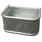 Kerbl Rechtecktrog mit Rundrohren, Futtertrog, Metalltrog, 45x34x24cm, 35l, Metall feuerverzinkt, Pferde, Rinder, mit Ablaufstopfen, Top Seller
