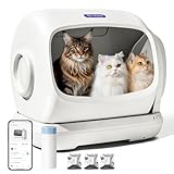 Selbstreinigende Katzentoilette Katzenklo Selbstreinigend, XXXL Extra Große Elektrisches Automatisches Katzenklo für Mehrere Katzen, Intelligente Katzentoilette mit Klemschutz, App-Steuerung