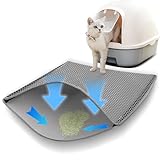 Katzenklo Matte Groß XXL (90×60 cm), Doppelschicht Waben, wasserdichte Katzenstreu Matte aus EVA, rutschfest Katzenklo Unterlage, mit Klettverschluss, pflegeleicht & flexibel, für Katzentoilette