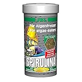 JBL Spirulina 30002, Premium Alleinfutter für algenfressende Aquarienfische, Flocken, 1 l
