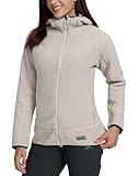 Pioneer Camp Atmungsaktive Damen Fleece Kapuzenjacke mit Zippern - Hohe Wärmeleistung für Trekking, Eisklettern, Alltag (Grey;M)