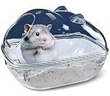Hamster Badewanne, Hamster Bad, Kleintier Habitat Dekor, Sand Bad Container Transparente Betten, Hamster Bett, Eis Badewanne, Schlafpad Nest, Sand Bad Box für kleine Haustier(S 13*9*9 cm)