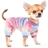 Hundepullover Kleine Hunde Hundemantel Fleece Rosa Hundepullover Katzenpullover Herz Hunde Pullover Kleine Hund Strick Hundekleidung Hundepulli Warme Hundepyjama Hundes Schlafanzug für Chihuahua,XXS