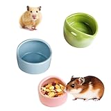 3 Stück Hamster Keramik Futterschalen, Kleine Tierschüssel Hamster, Kleintiere Keramische Näpfe, Anti-Biss Futternapf Schälchen, für Meerschweinchen, Kleine Haustiere