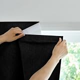 Jilron Selbstklebende Verdunklungsvorhänge, 100% Lichtundurchlässig, Ohne Stange, Bohrfrei, Als Sonnenschutz Fenster Innen Für Den Innenraum Geeignet (Schwarz-H152 x B87 cm) 1er-Pack