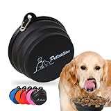 PETSATION – Faltbarer Hundenapf für unterwegs [Das Original] Reisenapf, Fressnapf & Wassernapf für Hunde - 350 ml Trinknapf, ideal für Reisen, Spaziergänge & Alltag – Leicht, kompakt (350ml, Schwarz)