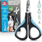 BluePet Mini Krallenschere für Katzen, Hunde, Kaninchen & Welpen I Einfach & Sicher bei engsitzenden Katzenkrallen I Kleiner Krallenschneider & Nagelschere I Nagelschneider + Krallenpflege Tier