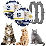 Katzenhalsband 2er Set mit pflanzlichen Ölen, 16 Monate Langzeitpflege, wasserfest, größenverstellbar, für Katzen und Kätzchen ab 7 Wochen