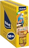 Vitakraft Kräcker, mit Ei und Grassamen, Knabberstangen für Sittiche und Exoten, in Vorratsgröße, ohne Zusatz von Zucker (10x 54g)