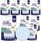 Silky Mikro Silikat-Katzenstreu 3,8L | 30,4L Satz | Staubfrei, Geruchskontrolle, Saugfähig, Bakterienhemmend, Sanft zu Pfoten, Lang anhaltende Frische, Silica |8er-Pack
