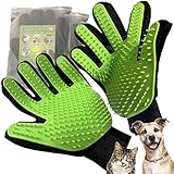 The Pets Smile 1 Paar Fellpflege Handschuhe, Katzenhandschuh, Massagehandschuhe, Fellpflegehandschuh, Hundehandschuh, Bürsten, Haarentfernung, Deshedding, Langhaar (Grün 1 Paar)