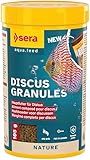 sera Discus Granules 250 ml (105 g) | langsam sinkendes Softgranulat für alle Diskus | ohne Farb- & Konservierungsstoffe | mit Knoblauch & prebiotischer Wirkung für Vitalität | Diskusfutter