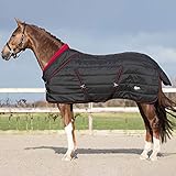 QHP Luxus Stalldecke Collection 200g Füllung Fleecekragen Kreuzgurte schwarz (145 cm)