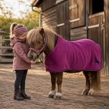 HKM Abschwitzdecke -Mini- für kleine Pferde & Ponys - Größe 65–115 cm - atmungsaktiv Antipilling (Cranberry, 85)