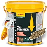sera Koi Professional Summer 21 L (7 kg) | Energiereiches Fischfutter für aktive Fische im Sommer | Koi Futter für Temperaturen über 17 °C | Koifutter mit Ring-Kern-Pellets | Fischfutter Teich