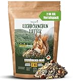 Natuverra Eichhörnchenfutter 2 kg Vorratspack | artgerechtes Ganzjahresfutter für Eichhörnchen & Streifenhörnchen | Nussmischung mit Haselnüssen | für gängige Futterstationen | wiederverschließbar