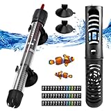Silkwish Aquarium Heizung 25w 20L-30L, Einstellbar Temperatur Aquarium Heizstab mit Saugnäpfen, Heizstab Aquarium mit 3 Thermometer Aufkleber