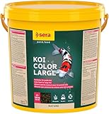 sera Koi Color Large 21 L (5,55 kg) | Hauptfutter für Koi ab 25 cm | Teichfutter frei von Farb- & Konservierungsstoffen | Leicht verdaulich | Fischfutter Teich | Koi Futter