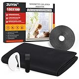 ZUIYIN Fliegengitter für Fenster 150 x 180cm Ohne Bohren Zuschneidbar Insektenschutz Fenster mit Starker Klettband Fliegennetz & Mückennetz für Fenster