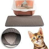LINUMA® Katzenklo Matte 45x30 cm Grau, Katzenstreu Matte, Katzenmatte, Unterleger für Katzenklo, Katzenstreumatte, Decken & Möbel für Katzen