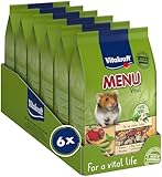 Vitakraft Menu Vital, Hamsterfutter, mit Gemüse, mit Nüssen, mit lebenswichtigen Vitaminen und Mineralien, ohne Zusatz von Zucker und Getreide (6X 400g)