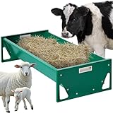 Svauoumu Futtertrog Pferd Metall,Verzinkter Stahl Heuraufe füR Heu & Getreide,100 x 45 x 24cm GroßE KapazitäT,Schwerlast,Stabile,Futterstation für Pferd,Ziegen,Kuh,Schaf,Schwein,Vieh (Grün)