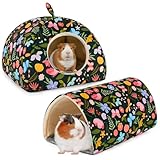 Hedgeink Meerschweinchen Haus & Tunnel Set – Kuschelhaus & Spielzeug für Kaninchen, Meerschweinchen, Frettchen und andere Kleintiere