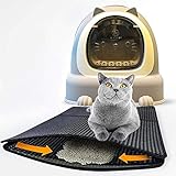 Nasharia Katzenklo Matte 60 x 40cm, wasserdichte rutschfeste Zweischicht Haustier-Katzenstreu Matte-Katzenklo Vorleger Waben Design