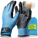 BluePet Fellpflegehandschuh Hund, Katze & Pferd - Fellhandschuh zur Fellpflege, Handschuh zum Entfernen von Fell, Waschhandschuhe für Hundehaare & Katzenhaare - Katzenhandschuh für Langhaar & Kurzhaar