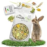 Mr. Crumble Hoppel Mix 1kg – Kaninchen Alleinfutter – Getreidefrei – hoher Rohfaser und Kräuteranteil für Verdauung & Zahnabrieb – 100 % natürliche Zutaten