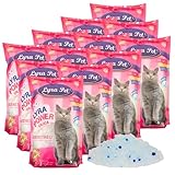 Lyra Pet® | 12 x 5 L = 60 L Lyra Power Silica Silikat Katzenstreu |100% Kieselgel | Keine Klumpenbildung | Neutralisiert den Geruch | Staubfrei & Unparfümiert | Hygienisch & Saugstark| Saubere Wohnung
