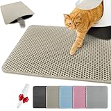 Blissstorm Katzenklo Matte 30X30cm, Doppelschicht EVA Katzenstreumatte Wasserundurchlässig - Geruchsneutral mit Anti-Rutsch Katzenmatte, Einfache Reinigung katzenklomatte für Alle Katzen