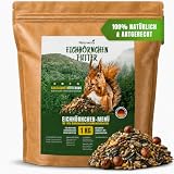 Natuverra Eichhörnchen Futter 1 kg | artgerecht & ausgewogenes Ganzjahres-Futter | Nussmischung mit Nüsse für Eichhörnchen & Streifenhörnchen | ideal fürs Futterhaus und Futterstation | mit Haselnüsse