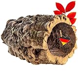 Vogelgaleria® Natur Korkröhre Terrarium und Hamster aus Reiner Korkrinde | 20cm lang, 15cm hoch | Korktunnel BZW. Korkhöhle aus Baumrinde der Kork - Eiche zur Einrichtung von Tierbehausungen