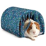 HOTUT Meerschweinchen Bett,Kuschelsack Meerschweinchen Höhle mit Kissen und Vorhang,Waschbares Kaninchen Haus Tunnel für kleine Haustiere,Hamster,Chinchilla,Häschen