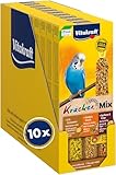 Vitakraft Kräcker Mix, Vogelsnack, Knabberstangen, mit Ei und Grassamen, mit Aprikose und Feige, mit Honig und Sesam, zur Schnabelpflege, ohne Zusatz von Zucker (10x 80g)